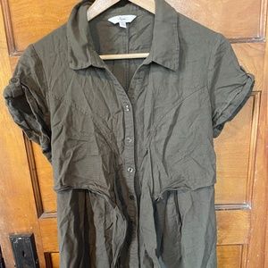 Ripe Colette Tie Front Nursing Dress, Small, Olive